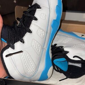 Kids White and Blue Sneakers